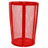 WITT Expanded Metal Basket Waste Receptacle - 48 gallon, Red